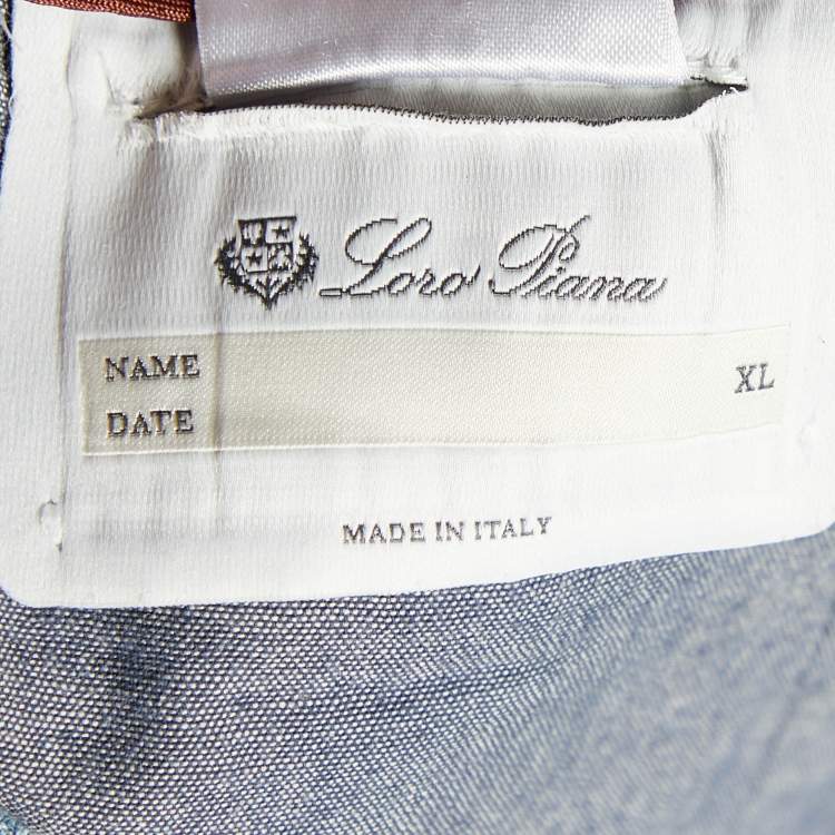 مملوكة مسبقًا Loro Piana Blue Linen Drawstring Detail Shorts XL