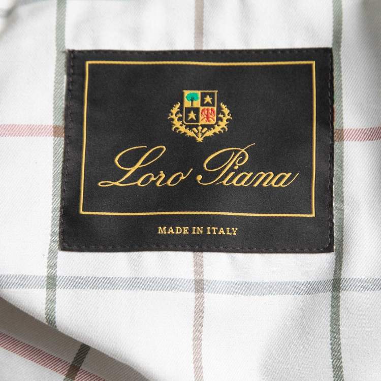 Pre Owned Loro Piana Navy Blue Nylon Zip Front Jacket M