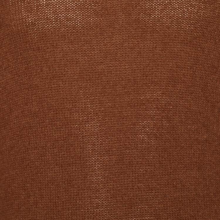 Pre Owned Loro Piana Brown Baby Cashmere Turtle Neck Sweater L