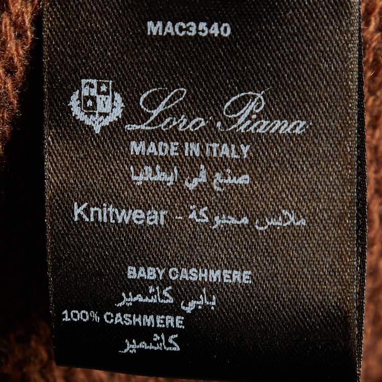 Pre Owned Loro Piana Brown Baby Cashmere Turtle Neck Sweater L