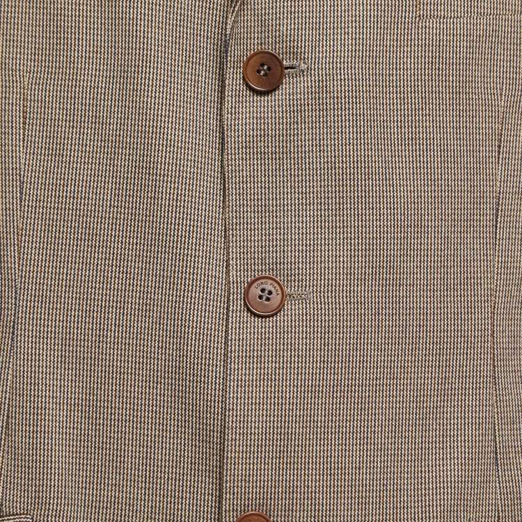 Pre Owned Loro Piana Beige Patterned Cotton Single Breasted Blazer XL