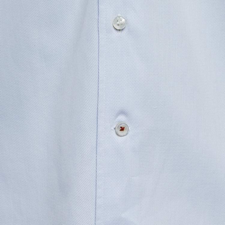 Pre Owned Loro Piana Light Blue Oxford Cotton Button Front Shirt M