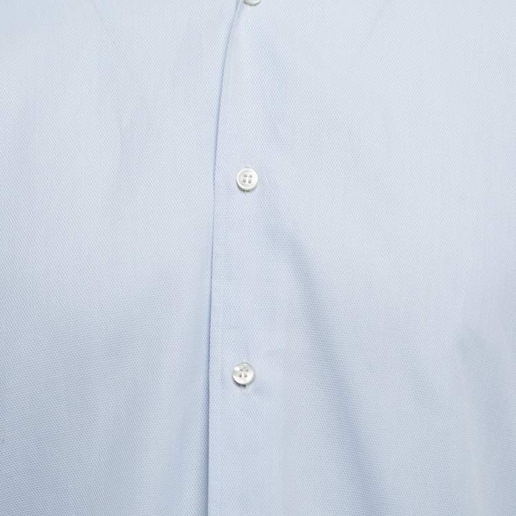 Pre Owned Loro Piana Light Blue Oxford Cotton Button Front Shirt M