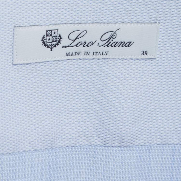 Pre Owned Loro Piana Light Blue Oxford Cotton Button Front Shirt M