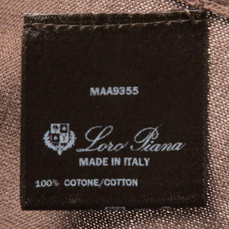 Pre Owned Loro Piana Brown Cotton Half Sleeve Polo T-Shirt XL