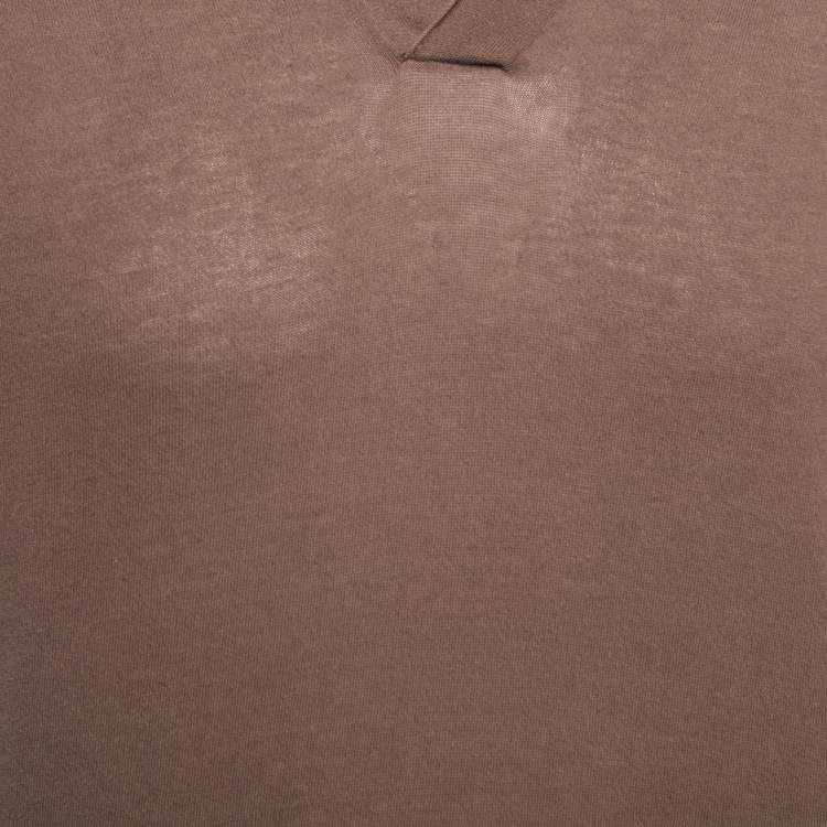 Pre Owned Loro Piana Brown Cotton Half Sleeve Polo T-Shirt XL