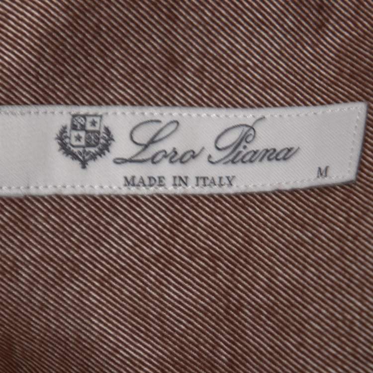 Pre Owned Loro Piana Brown Cotton Andre Button Front Shirt M