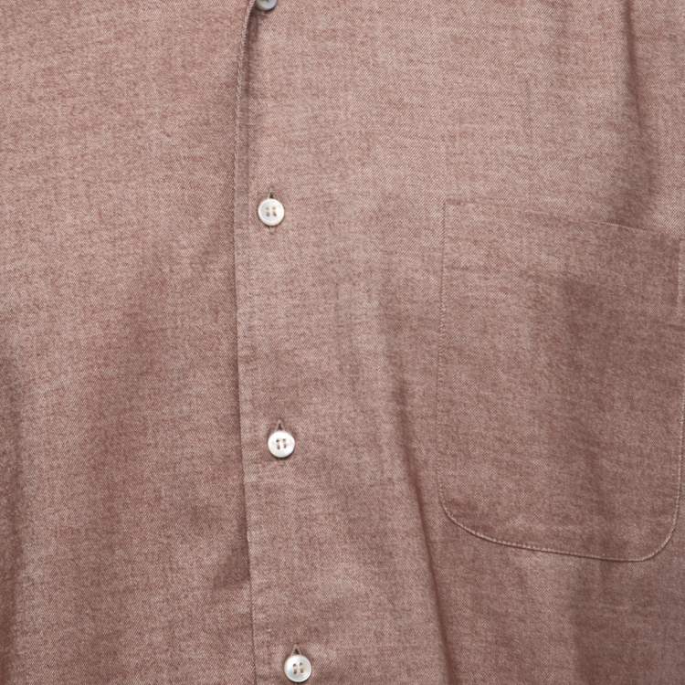 Pre Owned Loro Piana Brown Cotton Andre Button Front Shirt M