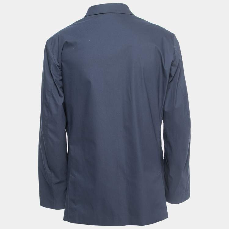 Pre Owned Loro Piana Navy Blue Nylon Single-Breasted Jacket L