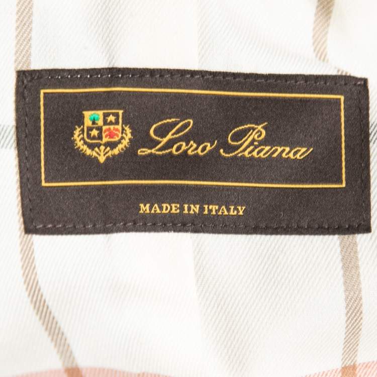 Pre Owned Loro Piana Navy Blue Nylon Single-Breasted Jacket L