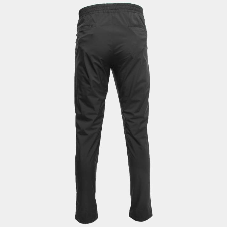 Pre Owned Loro Piana Black Nylon Elasticized Waist Track Pants M
