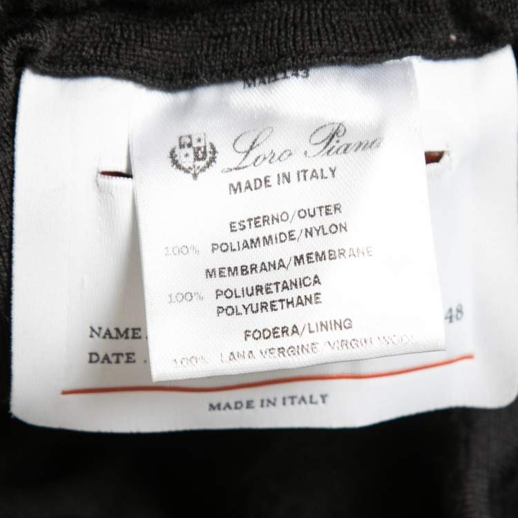 Pre Owned Loro Piana Black Nylon Elasticized Waist Track Pants M