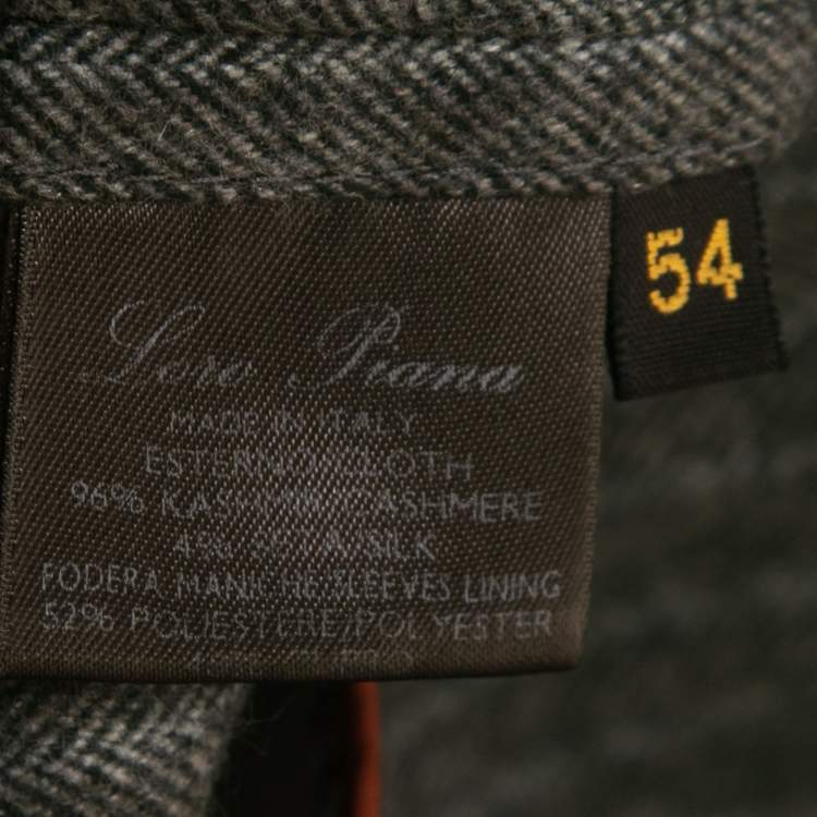 Pre Owned Loro Piana Grey Striped Cashmere Single Breasted Blazer XXL