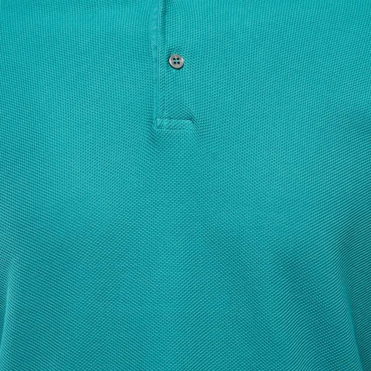 Pre Owned Loro Piana Blue Cotton Long Sleeve Polo T-Shirt M