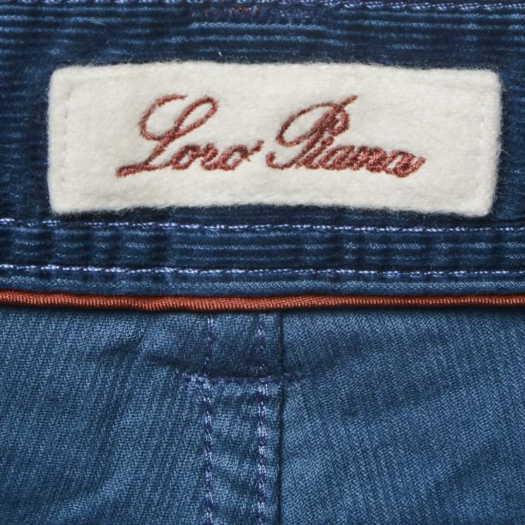 Pre Owned Loro Piana Blue Corduroy Pants M