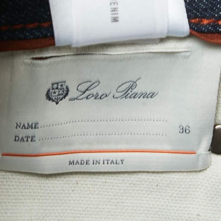 Pre Owned Loro Piana Dark Blue Kurashiki Denim Jeans XL Waist 36"