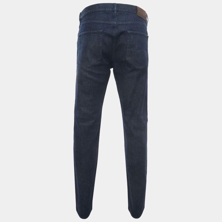 Pre Owned Loro Piana Dark Blue Kurashiki Denim Jeans XL Waist 36"