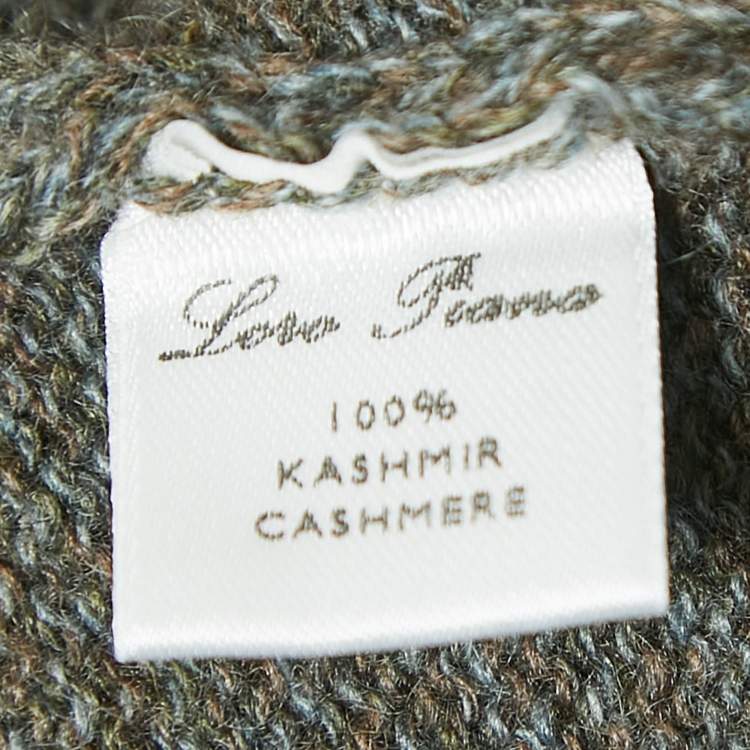 Pre Owned Loro Piana Brown/Grey Cashmere Sleeveless Sweater XL