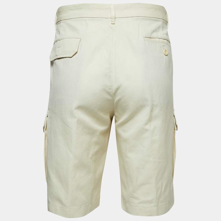 مملوكة مسبقًا Loro Piana Cream Linen Blend Bermuda Shorts XXXL