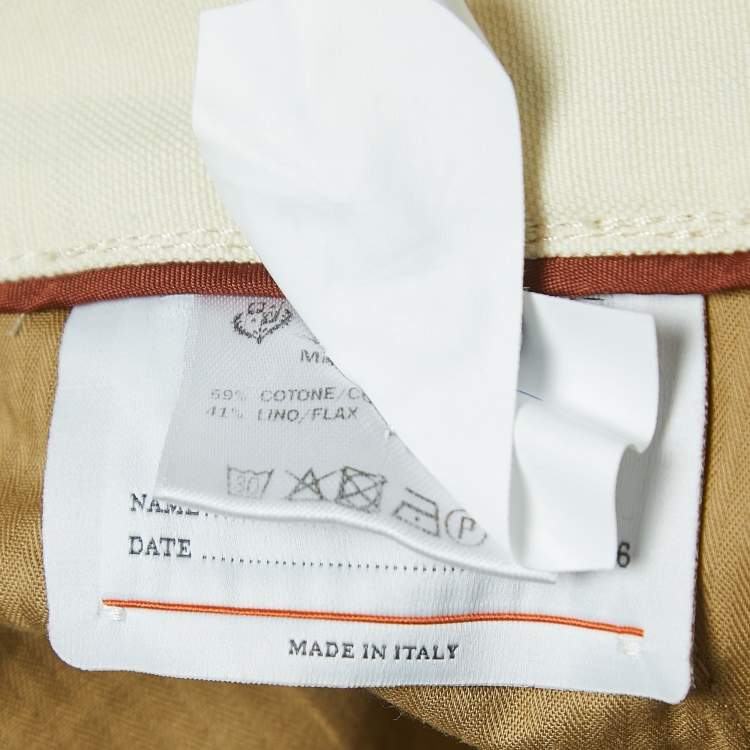 مملوكة مسبقًا Loro Piana Cream Linen Blend Bermuda Shorts XXXL