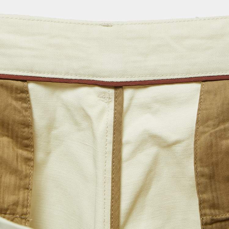 مملوكة مسبقًا Loro Piana Cream Linen Blend Bermuda Shorts XXXL