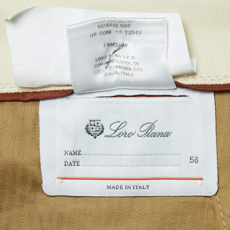 مملوكة مسبقًا Loro Piana Cream Linen Blend Bermuda Shorts XXXL