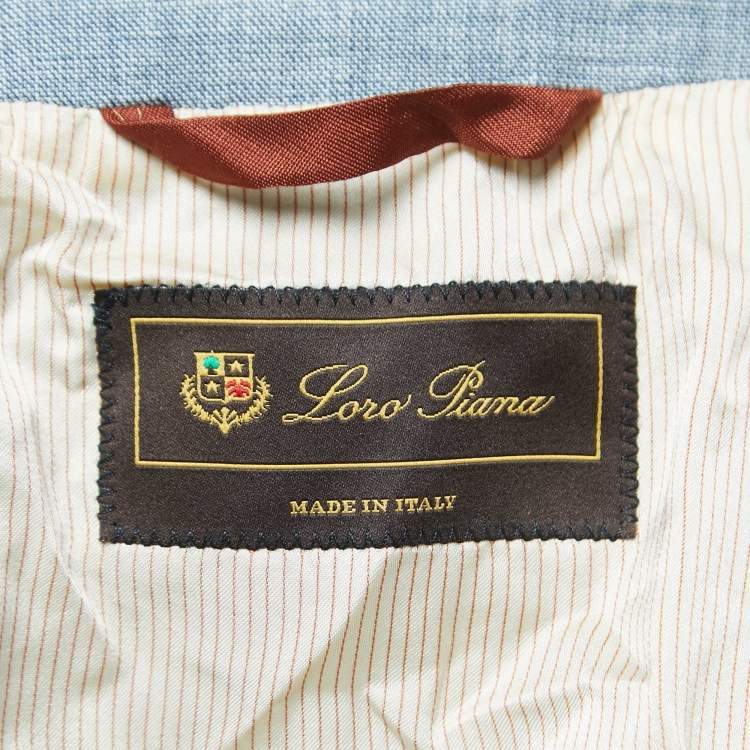 Pre Owned Loro Piana Grey Linen Blend Single Breasted Blazer XXXL
