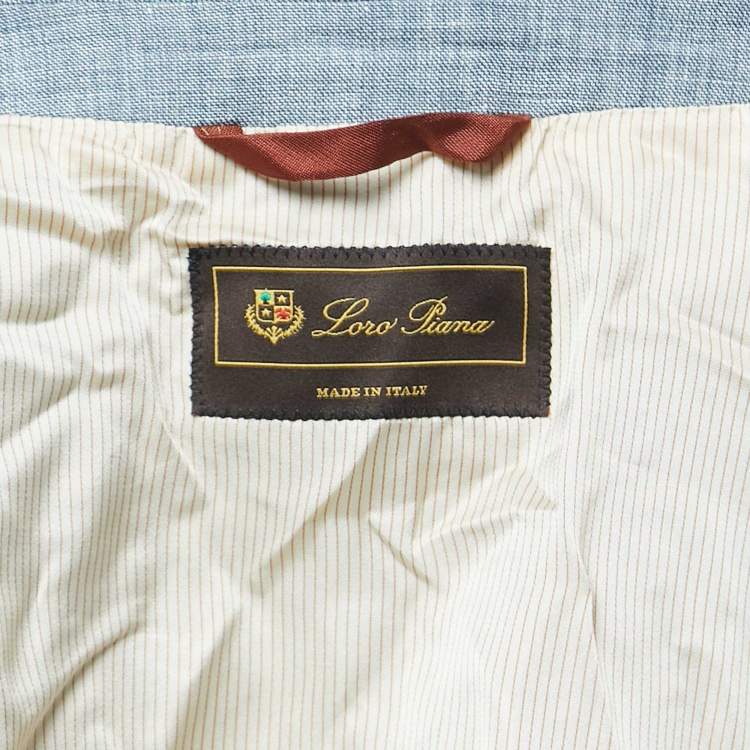 Pre Owned Loro Piana Grey Linen Blend Single Breasted Blazer XXXL