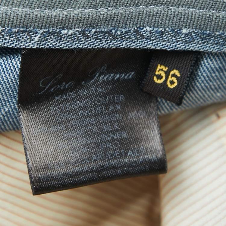 Pre Owned Loro Piana Grey Linen Blend Single Breasted Blazer XXXL