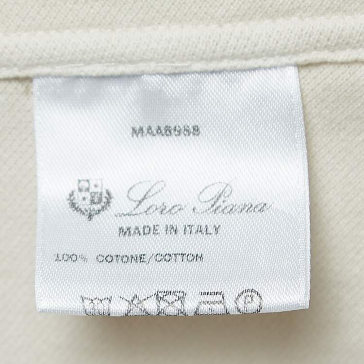 Pre Owned Loro Piana Off-White Cotton Pique Button Front Full Sleeve Shirt M