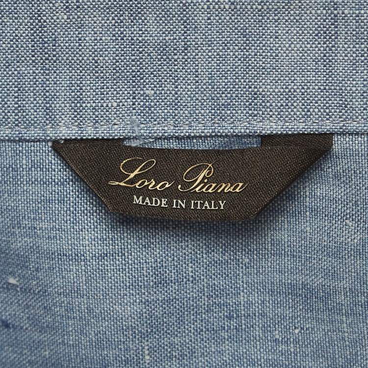 Pre Owned Loro Piana Light Blue Linen Jacket L