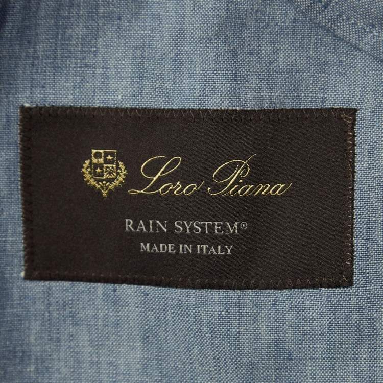 Pre Owned Loro Piana Light Blue Linen Jacket L
