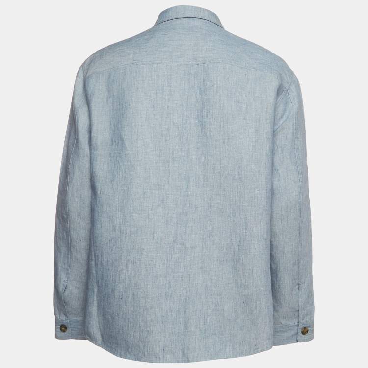 Pre Owned Loro Piana Light Blue Linen Jacket L