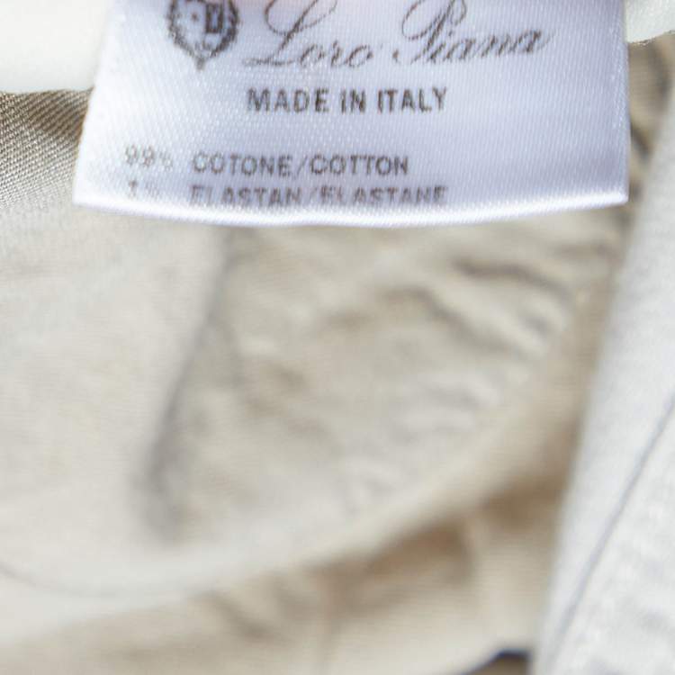 Pre Owned Loro Piana Light Beige Cotton Slim Fit Trousers M