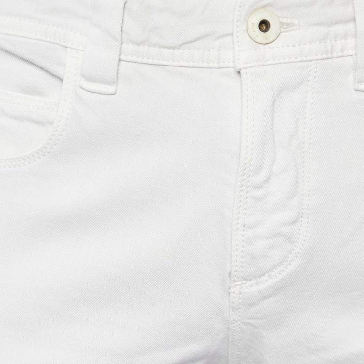 Pre Owned Loro Piana Light Beige Cotton Slim Fit Trousers M
