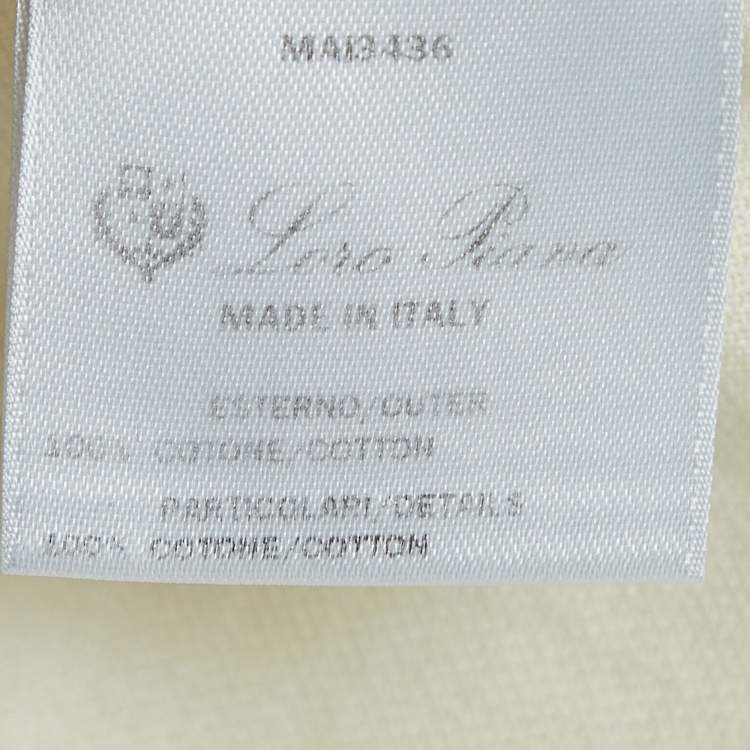 Pre Owned Loro Piana Light Yellow Cotton Polo T-Shirt L