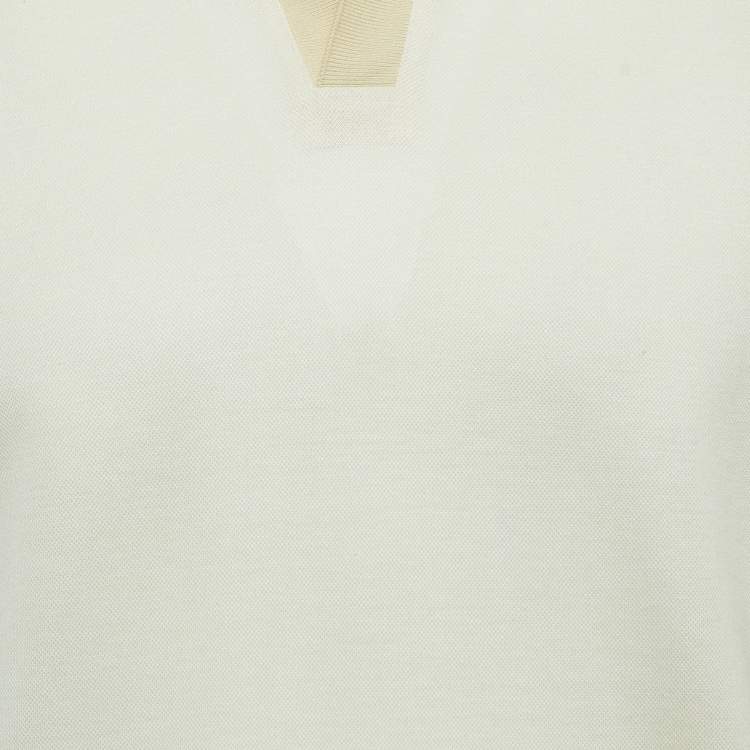 Pre Owned Loro Piana Light Yellow Cotton Polo T-Shirt L