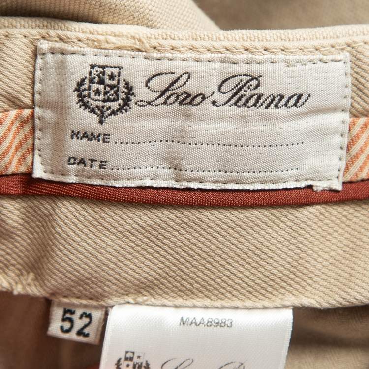 Pre Owned Loro Piana Beige Linen Blend Trousers XL