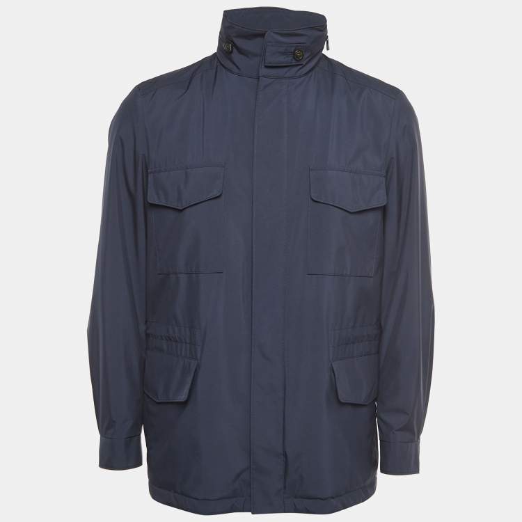 Pre Owned Loro Piana Navy Blue Windmate Traveller Bomber Jacket S