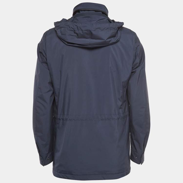 Pre Owned Loro Piana Navy Blue Windmate Traveller Bomber Jacket S