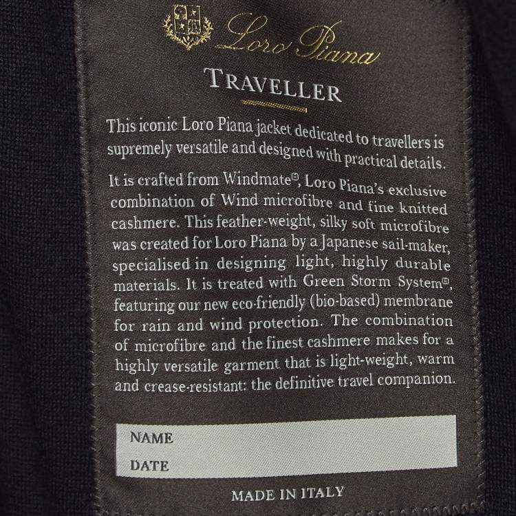 Pre Owned Loro Piana Navy Blue Windmate Traveller Bomber Jacket S