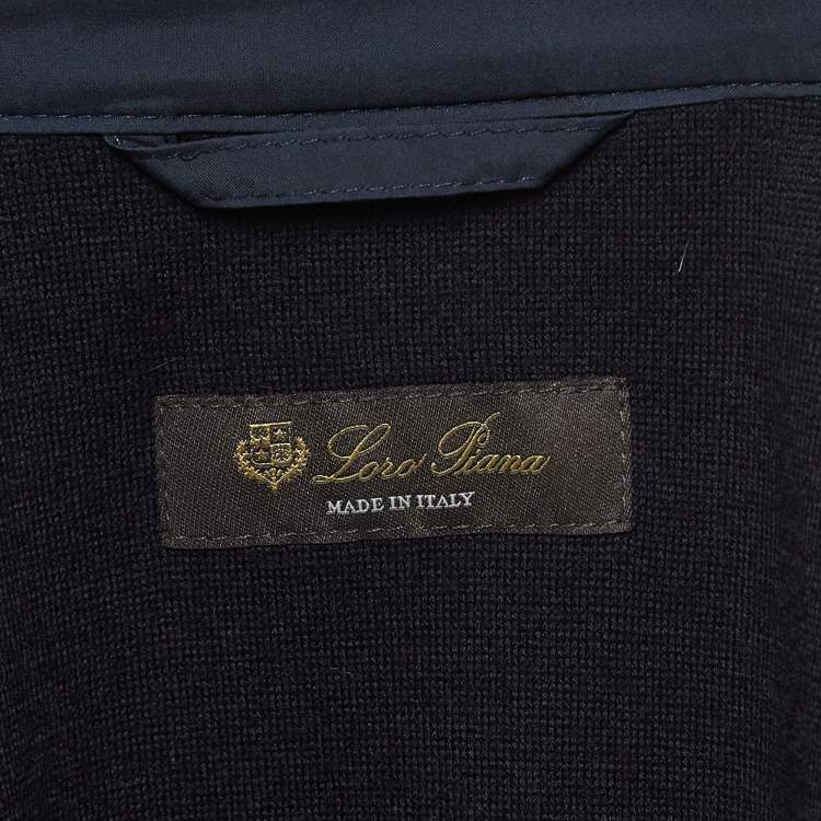 Pre Owned Loro Piana Navy Blue Windmate Traveller Bomber Jacket S
