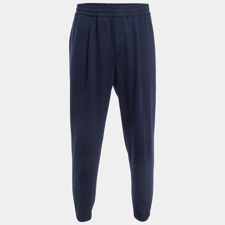 Loro Piana Navy Blue Wool Knit Drawstring Joggers XXL Loro Piana | The ...