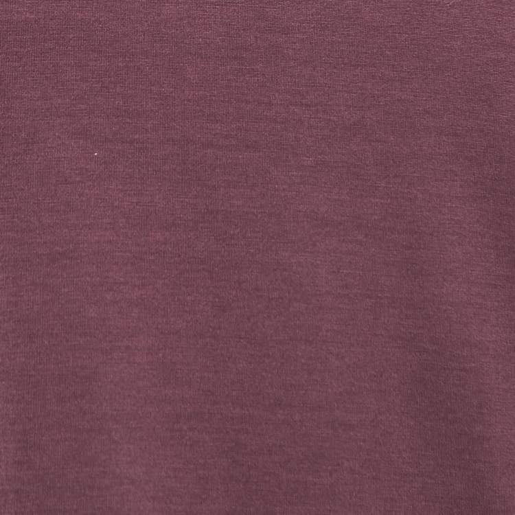 Pre Owned Loro Piana Burgundy Cotton Crew Neck T-Shirt M