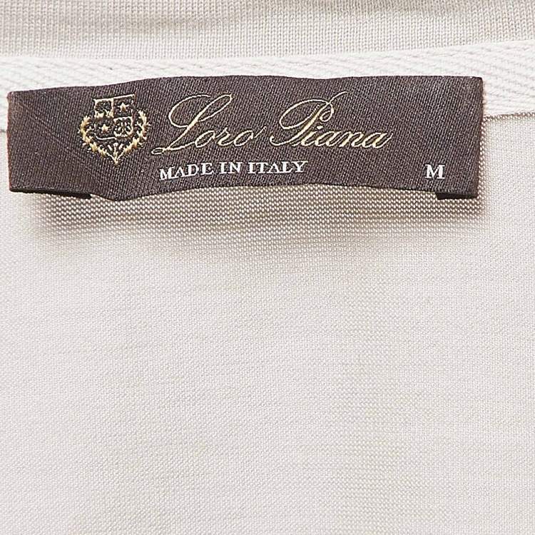 Pre Owned Loro Piana Grey  Cotton Blend Crew Neck T-Shirt M