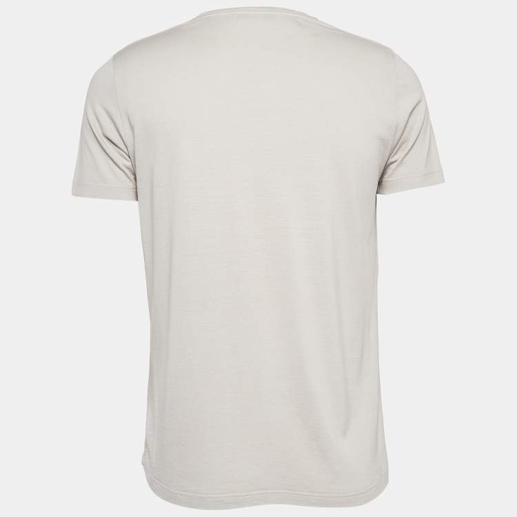 Pre Owned Loro Piana Grey  Cotton Blend Crew Neck T-Shirt M