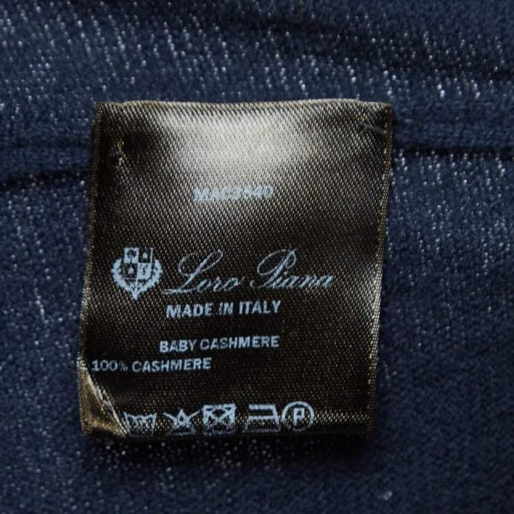 Pre Owned Loro Piana Navy Blue Baby Cashmere Turtle Neck Sweater L
