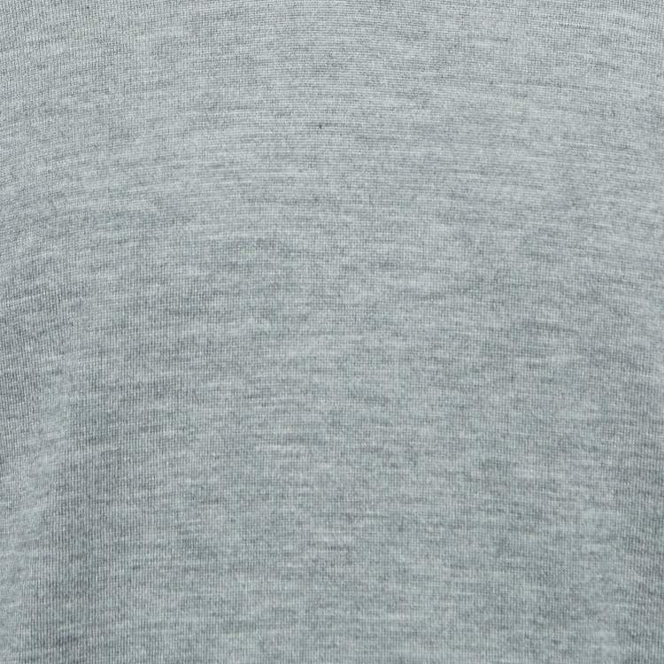 Pre Owned Loro Piana Grey Cashmere V-Neck Sweater M