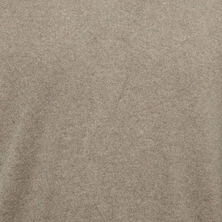 مملوكة مسبقًا Loro Piana Brown Baby Cashmere V-Neck Sweater M