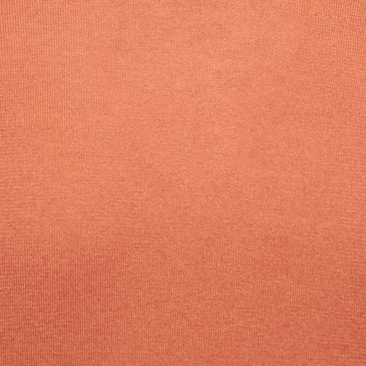 Pre Owned Loro Piana Orange Baby Cashmere Turtle Neck Sweater M